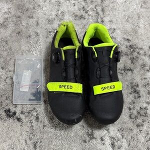 Men’s Cycling Bike Shoes EU 44 | Black Neon Green | BOA Dial | As-Is